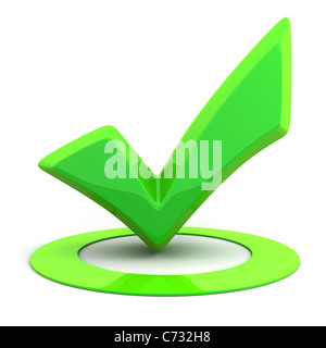 Abstract Segno verde ok (fatto in 3d) Foto Stock