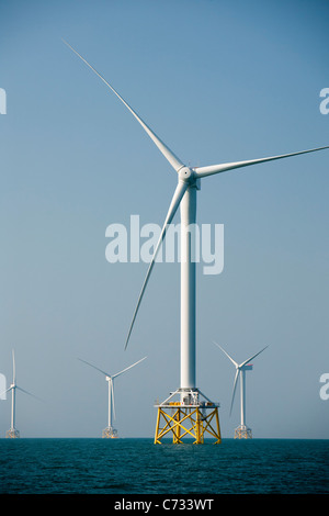 L'Ormonde offshore wind farm cui 5Mw turbine sono il più potente al mondo. Foto Stock