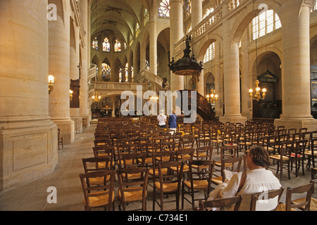 Vista interna della chiesa di Saint Etienne du Mont, 5. Arrondissement, Parigi, Francia, Europa Foto Stock