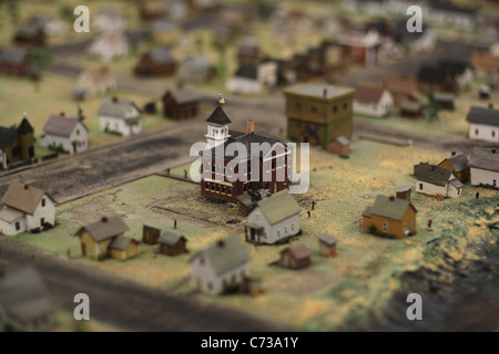 Un modello in miniatura di una vecchia città. Foto Stock