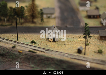 Un modello in miniatura di una piccola cittadina. Foto Stock