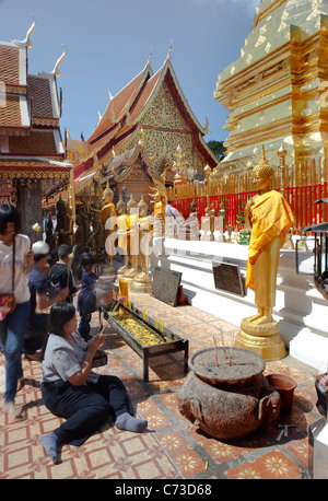 Wat Phra That Doi Suthep Temple, Chiang Mai, Thailandia Foto Stock