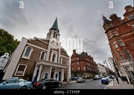 Un servizio di ricordo per 9/11, guidati da Canon James Rosenthal avviene nella Grosvenor (American) Cappella South Audley St Foto Stock