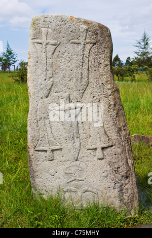 Menhir, sito archeologico, Tiya, Etiopia Foto Stock