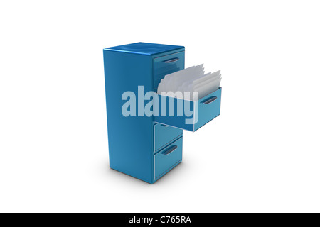 File cabinet con cassetto aperto Foto Stock