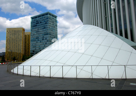 Philharmonie Lussemburgo presso la piazza Place de l'Europe, Kirchberg-Plateau, Lussemburgo Foto Stock