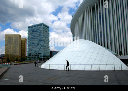 Philharmonie Lussemburgo presso la piazza Place de l'Europe, Kirchberg-Plateau, Lussemburgo Foto Stock