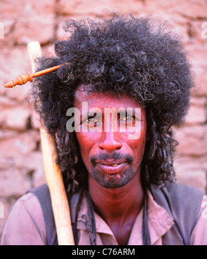 Il Cammello sudanese Trader, Daraw mercato di cammelli, vicino a Aswan, Egitto Foto Stock