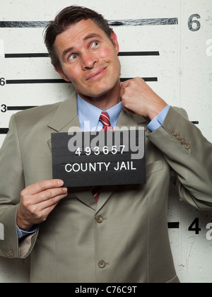 Studio mugshot di imprenditore Foto Stock