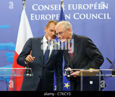 Donald Tusk, Herman van Rompuy Foto Stock