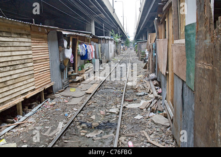 Baraccopoli a Bangkok Foto Stock