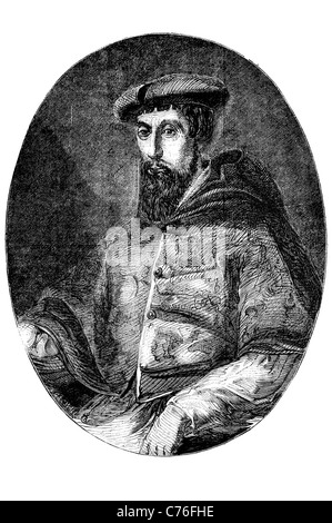 Ritratto Reginald Pole Cardinale inglese chiesa cattolica Arcivescovo Canterbury Controriforma rinascimento religioso religione Foto Stock