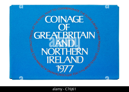 Royal Mint 1977 Monetazione di Gran Bretagna e Irlanda del Nord Foto Stock