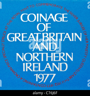 Royal Mint 1977 Monetazione di Gran Bretagna e Irlanda del Nord Foto Stock