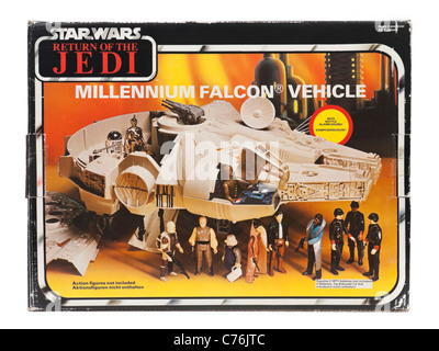 Stars Wars (il ritorno dello Jedi) Millenium Falcon veicolo da Palitoy (1983) Foto Stock