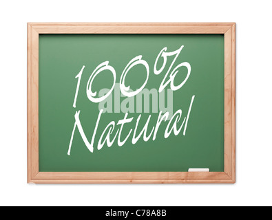 100% verde naturale Chalk Board serie su uno sfondo bianco. Foto Stock