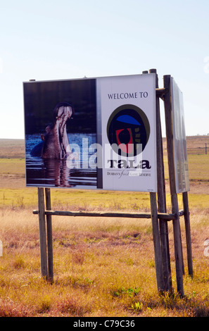 Segno per Tala Game Reserve, vicino a Pietermaritzburg, KwaZulu-Natal, in Sudafrica. Foto Stock