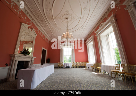 Leigh corte, Il Grade ii Listed, mansion house mansion inglese, costruito nel 1814, bagno in pietra. Stile palladiano, architettura Foto Stock