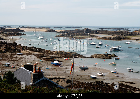 Canale : le suono (Isole Chausey, Normandia, Francia). Foto Stock