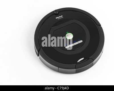 IRobot Roomba 770 vuoto domestico robot pulizia isolati su sfondo bianco Foto Stock