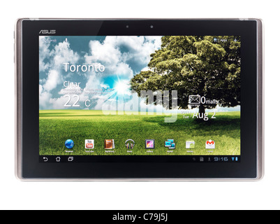 ASUS Eee Pad trasformatore TF101 Android tablet computer isolato su sfondo bianco con tracciato di ritaglio Foto Stock