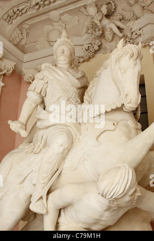 Wilanow Polonia statua del Re Jan III Sobieski nell'Wilanow Palace vicino a Varsavia Foto Stock