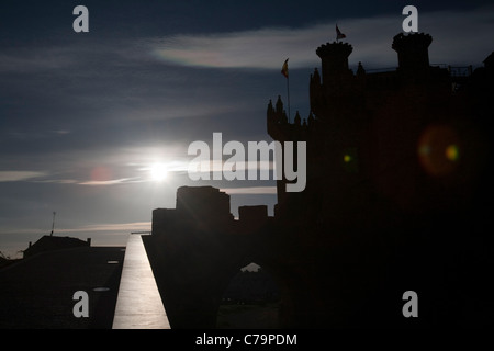 Il castello dei templari a Ponferrada, Spagna Foto Stock