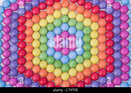 A forma di esagono pattern smartie. Close up Foto Stock