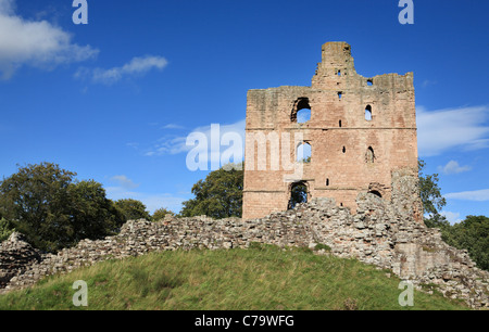 Il castello di Norham situato sul confine England-Scotland all'interno della contea inglese del Northumberland Foto Stock