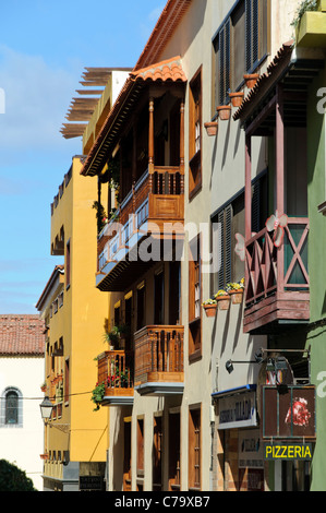 Tipica architettura delle Canarie, Puerto de la Cruz, Tenerife, Isole Canarie, Spagna, Europa Foto Stock