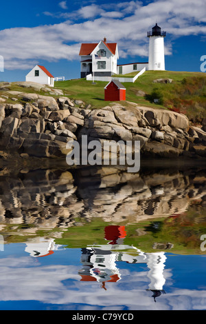 Effetto di pittura di Cape Neddick Lighthouse vicino a York, Maine Foto Stock