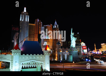 Las Vegas vista notturna sulla striscia. Foto Stock
