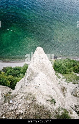 Ex sito dell Wissower Klinken scogliere cretaceo, rocce, chalk cliffs, Jasmund National Park, Ruegen isola, Germania Foto Stock