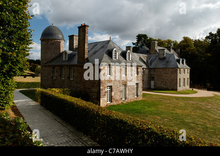 Pontécoulant castello del XIV secolo (Condé sur Noireau, Calvados, Normandia, Francia) Foto Stock