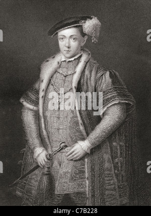 Edoardo VI, 1537 - 1553. Re di Inghilterra e Irlanda. Foto Stock