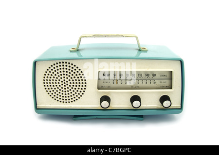 Grungy retrò radio isolata su sfondo bianco Foto Stock