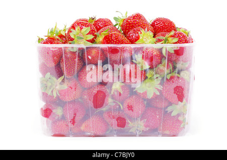 Le fragole isolate su sfondo bianco Foto Stock