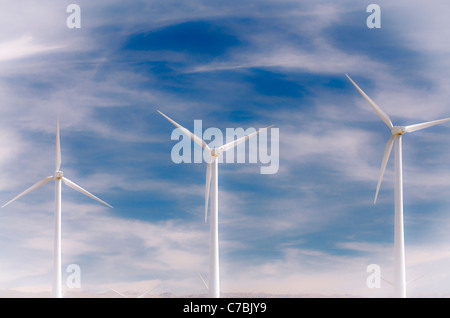 Le turbine eoliche a San Gorgonio Pass Wind Farm, Palm Springs, California USA Foto Stock