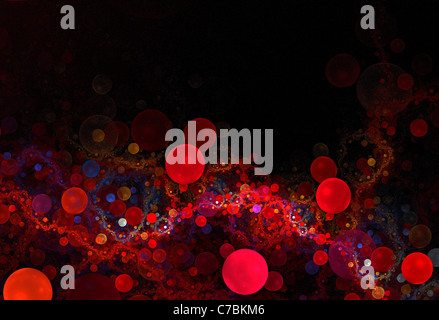 3d globuli rossi - abstract layout di Fractal Foto Stock