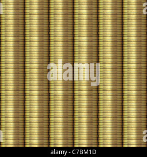 Monete impilate texture che le piastrelle perfettamente come un modello in qualsiasi direzione. Foto Stock