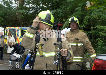 Gleision Colliery minatori operazione di salvataggio vicino Cilybebyll, Pontardawe, South Wales, Regno Unito. Foto Stock