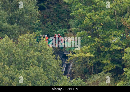 Gleision Colliery minatori operazione di salvataggio vicino Cilybebyll, Pontardawe, South Wales, Regno Unito. Foto Stock