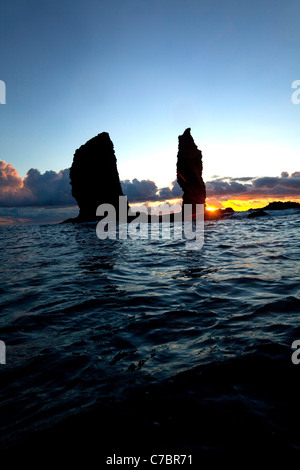 Nanahoa, pinnacoli, cinque aghi, Lanai, Hawaii Foto Stock