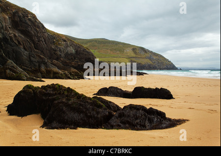 Coumeenole Beach, Dunmore Testa, vicino a Slea Head, penisola di Dingle, nella contea di Kerry, Repubblica di Irlanda Foto Stock