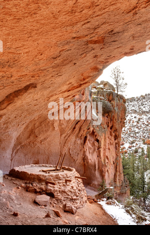 Alcova House, Bandelier National Monument, Nuovo Messico, STATI UNITI D'AMERICA Foto Stock