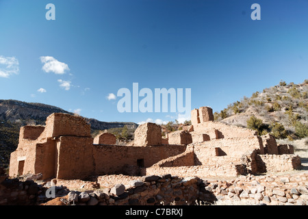 Resti di San Jose de los Jemez chiesa risalente al 1610, Stato di Jemez monumento Area Patrimonio, Jemez Springs, Nuovo Messico, STATI UNITI D'AMERICA Foto Stock