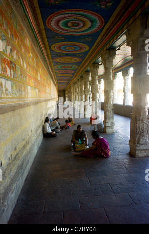 In Meenakshi Amman Tempio a Madurai, Tamil Nadu, India. Foto Stock