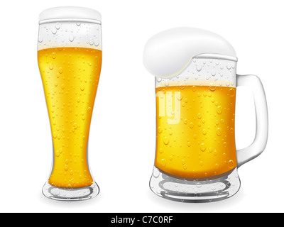 La birra è in vetro illustrazione isolati su sfondo bianco Foto Stock