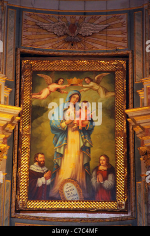 Santa Maria la Antigua (Santa Maria), patrono della città di Panama. Pittura presso la Cattedrale Nazionale dell altare principale, olio. Foto Stock