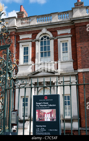 L'ingresso per il Ranger's House e Wernher Collection su Greenwich Park, Londra. Foto Stock